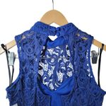 B Darlin  Royal Blue Lace‎ Mock Neck Sleeveless Fit Flare Dress Size S Photo 5