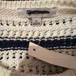 Madewell  Crochet-Knit Crewneck Sweater‎ Sleeveless Tank in Striped Sz L NEW Photo 6