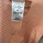 Jessica Simpson  Babydoll Top Women's 3XL Orange Ribbed Blouse Short Sleeve Photo 6