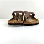 Birkenstock Gizeh Birko-Flor Leather Thong Sandal Sz 38(EU)/US7 Brown Germany Photo 3