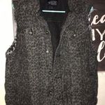 Denim Black Leopard Vest Size L Photo 0