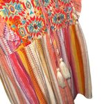 THML Savanna Jane Multicolor Boho Whimsy Tassel Tie Embroidered Blouse Photo 5