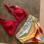 Charmo shoulder tie triangle high waisted tummy control bikini set Photo 2