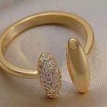 18K Gold Plated Adjustable Open Ring for Women,Statement Ring,Gold Ring Photo 0