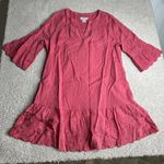 Vineyard Vines Women's 14 Pink Flutter Paradise Linen Blend Dress Vacation Photo 0