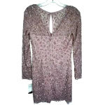 Aidan Mattox Aidan Maddox NWT Dusty Rose V Neck Long Sleeve Sequin Cocktail Dress‎ Size 6 Photo 2