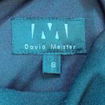 David Meister  Ruched Sheath Drape Neckline Black Mini Casual Silhouette Dress Photo 7