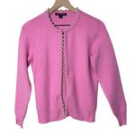 Boston Proper  Pink Pearl Embellished Cardigan Sweater Sz S Coquette Girly Classy Photo 2