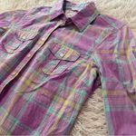 Aeropostale Signature Eighty-Seven Women’s Medium Plaid Button Down Shirt Purple Photo 8