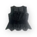 Vintage: Macis NY ❀ Silk Beaded 3D Flower Mesh Corset Illusion Top ❀ Black ❀ 14 Photo 9