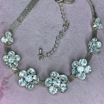 288. Goldtone Bling Floral Flower Choker Gold Photo 0