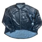 DKNY  Jeans Women's Zip-Front Faux-Leather Long-Sleeve Shirt Photo 4