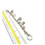 Princess Charm Bracelet Silver Pink Crystal castle Chair heart princess Photo 4