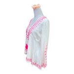 Vintage Havana WHITE AND NEON PINK EMBROIDERED GYPSY
TUNIC TOP size M Photo 3