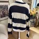 Z Supply Knit Striped Putty Broadbeach Stripe Sweater Navy Size Small Photo 2