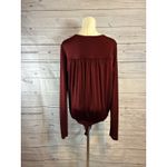 Free People  Women’s Burgundy Long Sleeve Bodysuit Size XL Photo 3