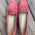Talbots RARE Red Posh Suede Leather Flats, Loafers Made in Spain Size 8.5 Narrow Photo 0