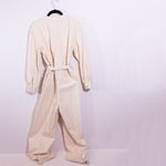 NEW Samsoe Samsoe Berna Belted Cotton Snap Button Full Length Jumpsuit Ivory M Photo 2