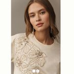 Pilcro Anthropologie  Beaded Embroidered Sweatshirt Photo 3