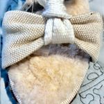 UGG  Australia Amelie  Linen Espadrille Wedge Sandals w/ Shearling Boho Sz 7💛 Photo 3