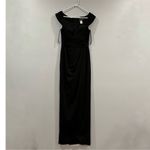 La Femme  25206 Surplice Off the Shoulder Column Gown Black 4 Photo 1