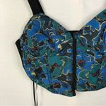ZARA Jacquard Bustier Blue & Black Printed Crop Top S Photo 5