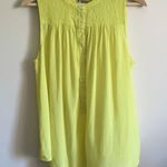 Holding Horses Yellow Smocked Button Up Flowy Swing Tank Top Photo 0