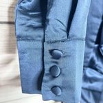 Missguided Misguided Blue Silky Satin Long Sleeve V Neck Mini Dress Size 2 XS Photo 4