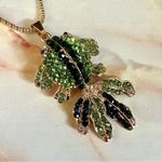 Betsey Johnson  green and black rhinestone fish pendant necklace Photo 3