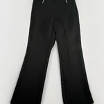 White House | Black Market WHBM Women's Black Wide-Leg Dress Pants‎ Size 6 Side Zip Embellished Belt Loops Photo 0