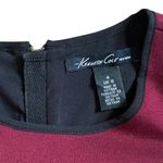 Kenneth Cole Maroon Black Color Block Sleeveless Shift Dress 4 Photo 7