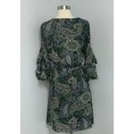 c est. 1946 Womens Gypsy Dress Size XS Olive Green Paisley 3/4 Bell Sleeve Boho Photo 3