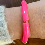 Pink Tube Bracelet with Gold Accents Photo 0