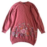 ASOS  Pink Floral Embroidered Sweatshirt Dress Photo 1