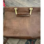 Banana Republic Vintage  Women Brown Leather Embossed Satchel Bag crocodile Photo 5