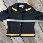 Vintage The Michael Collection Wool Knit Collared Button Up Sweater Black Size M Photo 6