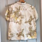 Jamaica Bay Women’s L 100% Cotton Floral Hawaiian Button Up Short Sleeve Shirt Tan Size L Photo 1