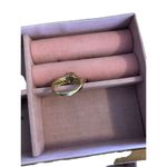 Avon Gold Tone Aquamarine Blue Gem Ring Bracelet Set Princess Photo 2