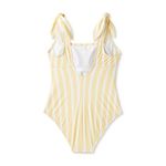 Kona Sol Yellow/White Striped Square Neck  Medium Coverage One Piece Swimsuit 
Size M‎ Photo 1