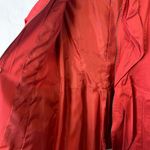 Elle Ruffled Neckline Red Trench Coat Jacket Red Chic Size Small Photo 7