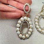 2 Pairs Rhinestones Costume Jewelry Dangle Earrings Pierced Glam Silver Photo 1