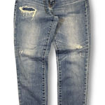 Moussy Vintage Distressed Raw Edge Hem Jeans Blue Size 27 Photo 0