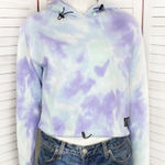 PINK - Victoria's Secret Pink by Victoria’s Secret Tie Dye Sweater Knit Cropped Hoodie Blue Purple Photo 0