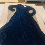 Urban Coco Women Long Sleeve V-Neck Velvet Stretchy Long Dress Photo 5