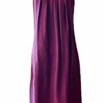 AS BY DF Silk Dress Leather Top Trim Sleeveless Burgundy Ombre Hi Photo 3