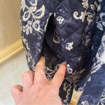 Mango Printed Quilted Cotton Jacket Floral print Blue White Sz M/L Photo 7