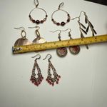 Dangle Drop Pierced Earrings Lot Of 4 Gold Tone n Beaded Bead, Shell, Metal Etc Photo 4