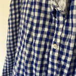 Umgee Blue and White Checkered Picnic Button Down Dress Photo 4