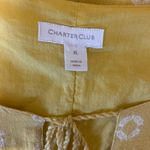 Charter Club Charter Club Women Midi Dress XL Yellow Embroidered Floral Boho Cottagecore Photo 1