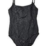 Croft & Barrow  Black Embroidered Floral One-Piece Swimsuit Photo 0